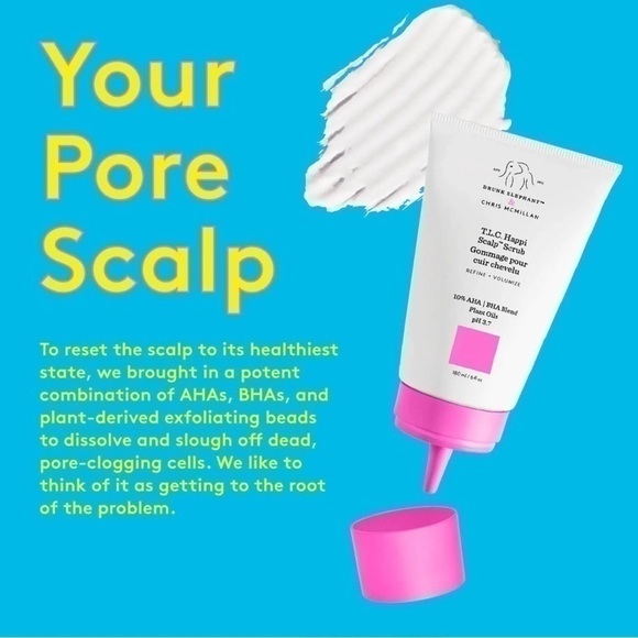 Drunk Elephant T.L.C. Happi Scalp Scrub
180 ml 6 fl oz PH 3.7 10% AHA BHA Blend - Picture 13 of 13